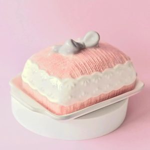 Pink Butter Dish